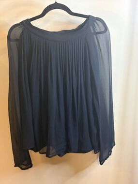 ba&sh Pleated Sheer A-Line Blouse